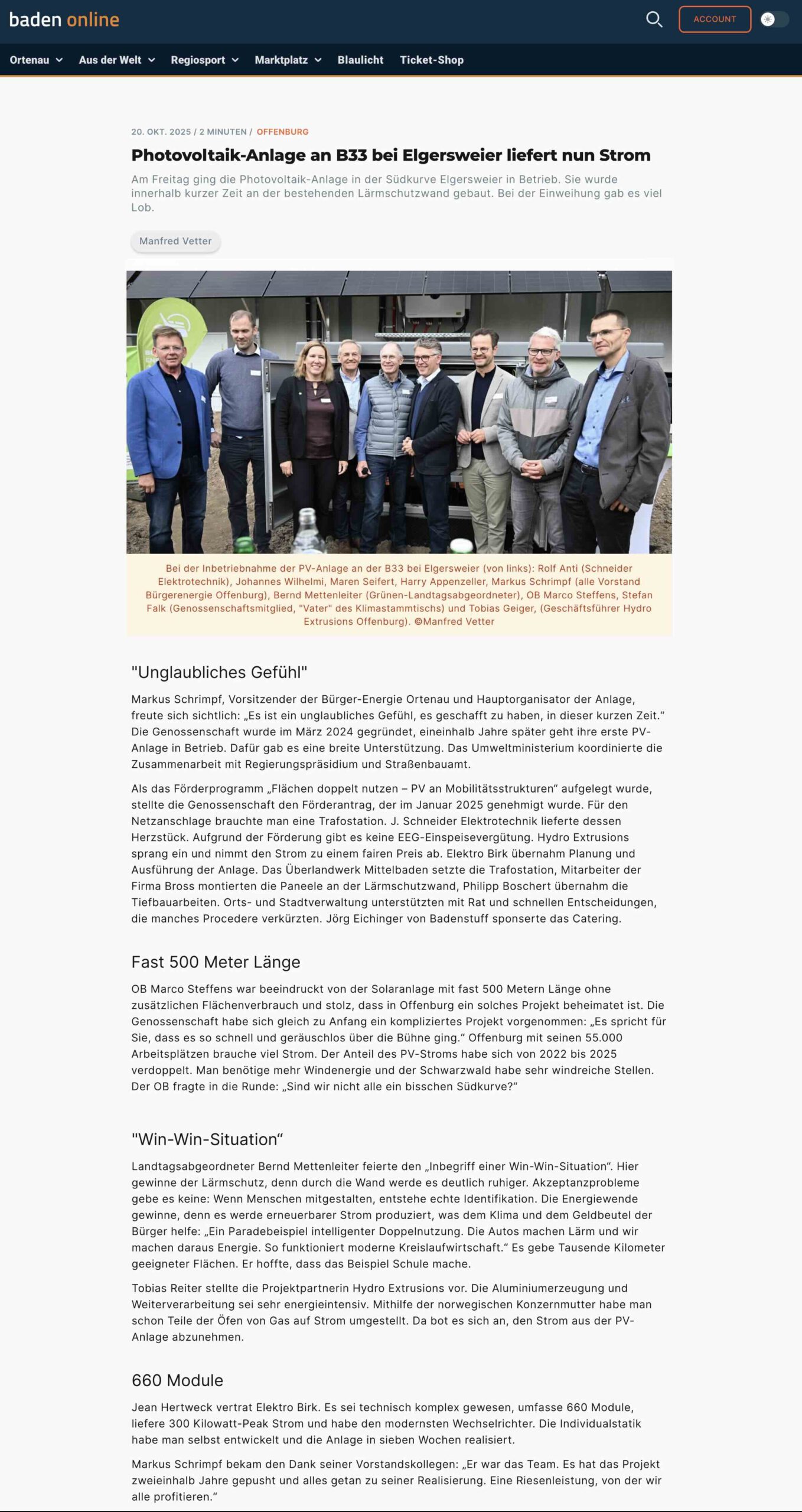 OT 20. Okt. 2025 über Inbetriebnahme Südkurve